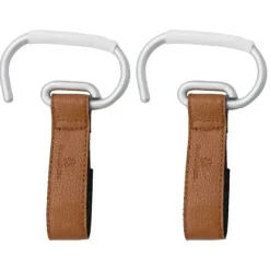 Primo Passi Storage & Organizers*- 2Pk Leather Stroller Hook Camel