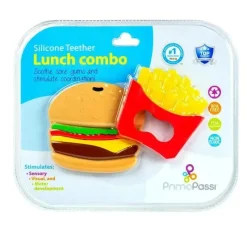 Primo Passi Rattles & Teethers|Toys For 0-12 Months*- Silicone Baby Teether, Fries & Hamburguer