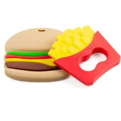 Primo Passi Rattles & Teethers|Toys For 0-12 Months*- Silicone Baby Teether, Fries & Hamburguer