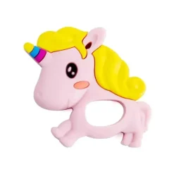 Primo Passi Rattles & Teethers*- Silicone Baby Teether, Pink Unicorn