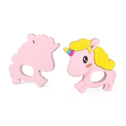 Primo Passi Rattles & Teethers*- Silicone Baby Teether, Pink Unicorn