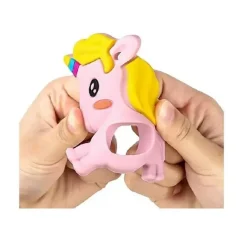 Primo Passi Rattles & Teethers*- Silicone Baby Teether, Pink Unicorn