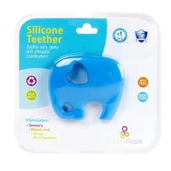 Primo Passi Rattles & Teethers|Toys For 0-12 Months*- Silicone Baby Teether, Elephant