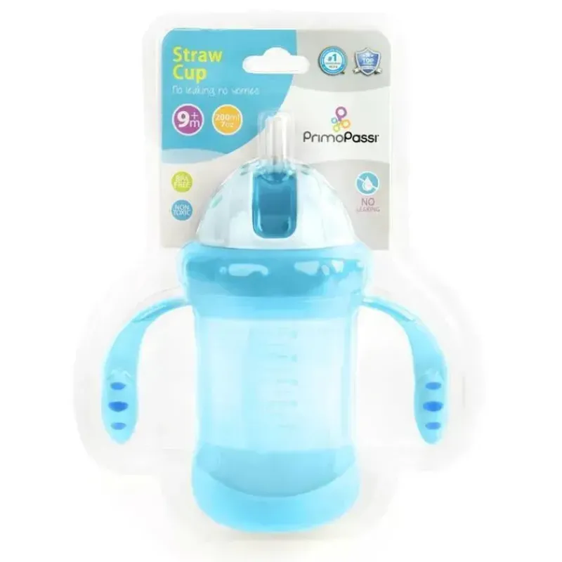 Primo Passi Straw, Sippy & Training Cups|Dishes, Utensils & Food Containers*- Straw Cup Blue, 7Oz