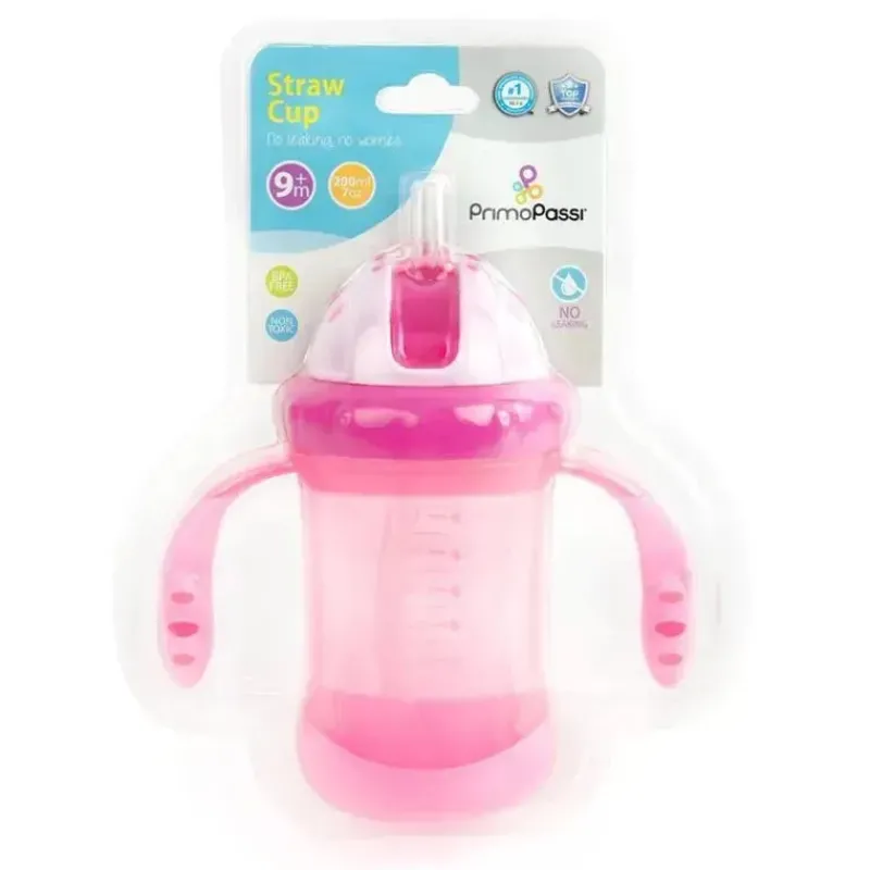 Primo Passi Straw, Sippy & Training Cups|Dishes, Utensils & Food Containers*- Straw Cup 7Oz, Pink