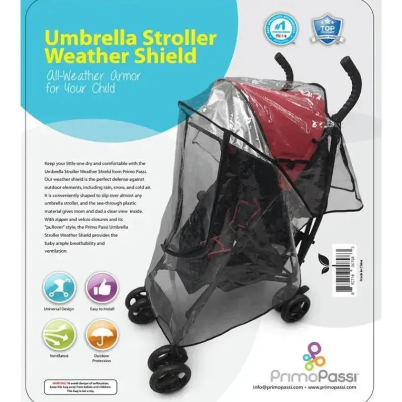 Primo Passi Weather Shields & Nets*- Umbrella Stroller Weather Shield | Universal Rain Cover