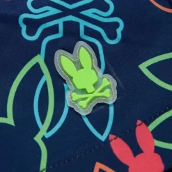 Psycho Bunny Baby Swimming Clothes*- Kids Barrett All Over Print Navy Swim Trunk