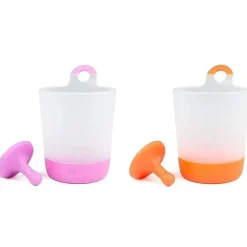 Puj Bath Toys*- 2Pack Play + Rinse Cups, Lilac and Tangerine