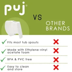 Puj Bath Tubs & Seats*- Snug, Ultra-Soft Spout Cover for Bathtub Taps, Elephant, White