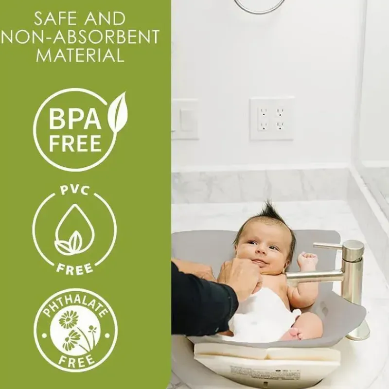 Puj Bath Tubs & Seats*- Tub, Soft and Foldable Baby Bathtub, in-Sink Baby Bath Seat, Grey