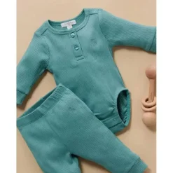 Pure Baby Baby Shorts, Jeans & Pants*- Baby Boy Rib Leggings, Moss Green