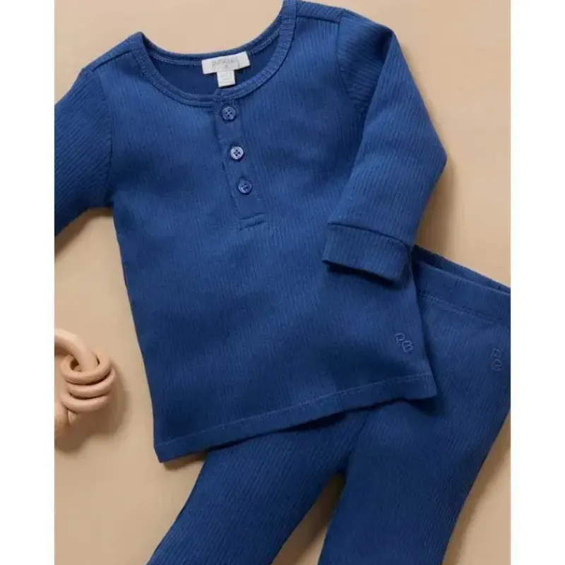 Pure Baby Baby Shorts, Jeans & Pants*- Baby Boy Rib Leggings, Waterfall