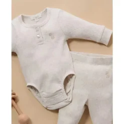 Pure Baby Baby Shorts, Jeans & Pants*- Baby Neutral Rib Leggings, Wheat Melange