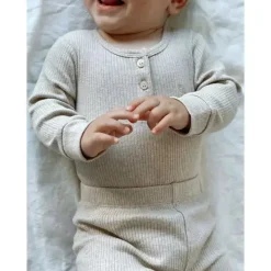 Pure Baby Baby Shorts, Jeans & Pants*- Baby Neutral Rib Leggings, Biscuit Melange