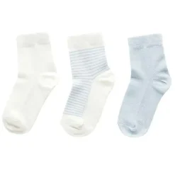 Pure Baby Baby Gloves & Socks*- 3Pk Baby Boy Organic Sock Set, Pale Blue Pack
