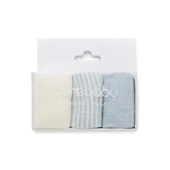 Pure Baby Baby Gloves & Socks*- 3Pk Baby Boy Organic Sock Set, Pale Blue Pack