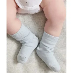 Pure Baby Baby Gloves & Socks*- 3Pk Baby Boy Organic Sock Set, Pale Blue Pack