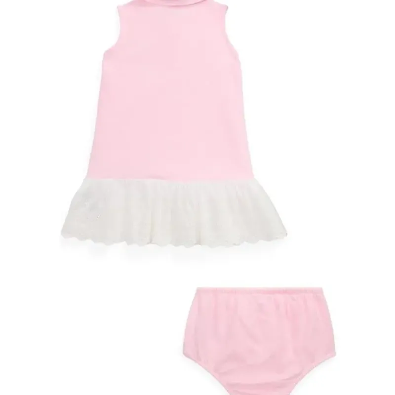 Ralph Lauren Dresses|Baby Dresses & Skirts*- Baby Girl Sleeveless Oxford Mesh Polo Dress With Embroidered Hem, Carmel Pink