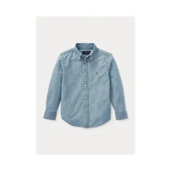 Ralph Lauren Baby Tops*- Chambray Long Sleeve Top Shirt - Light Blue 2T