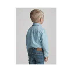 Ralph Lauren Baby Tops*- Chambray Long Sleeve Top Shirt - Light Blue 2T