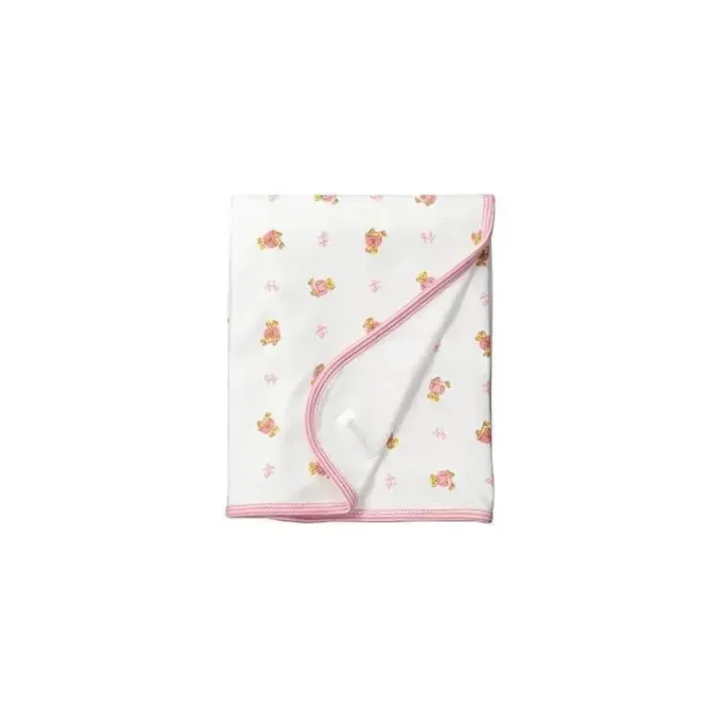 Ralph Lauren Blankets & Quilts*100% Cotton Reversible Polo Bear Baby Blanket,Pink