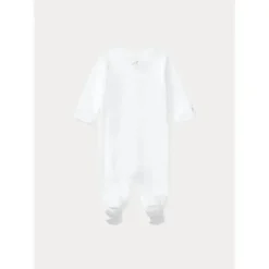 Ralph Lauren Baby One-Pieces*- Pima Interlock Op Cva, White