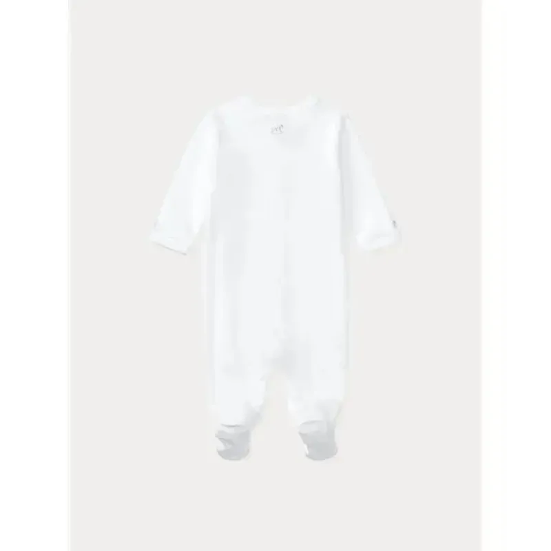 Ralph Lauren Baby One-Pieces*- Pima Interlock Op Cva, White