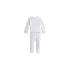 Ralph Lauren Baby Sets*- Striped Cotton Top & Pants, Quartz Heather/White