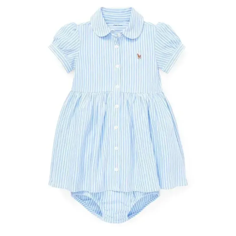 Ralph Lauren Dresses|Baby Dresses & Skirts*- Striped Knit Oxford Dress, Harbor Island Blue/White