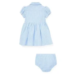 Ralph Lauren Dresses|Baby Dresses & Skirts*- Striped Knit Oxford Dress, Harbor Island Blue/White