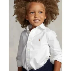 Ralph Lauren Baby Tops*- The Iconic Baby Oxford Long Sleeve Shirt, 18M, White