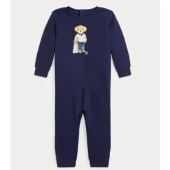Ralph Lauren Baby Sleepwear*Baby - Ash Slipper Navy Linen American Boy Bear
