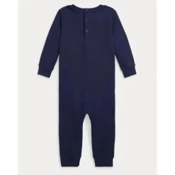 Ralph Lauren Baby Sleepwear*Baby - Ash Slipper Navy Linen American Boy Bear