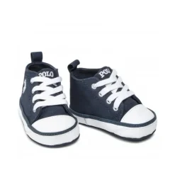 Ralph Lauren Baby Shoes*Baby - Boy Hamptyn High-Top Sneaker Crib Shoes, Navy
