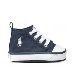Ralph Lauren Baby Shoes*Baby - Boy Hamptyn High-Top Sneaker Crib Shoes, Navy
