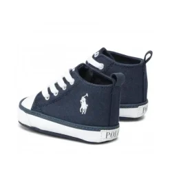 Ralph Lauren Baby Shoes*Baby - Boy Hamptyn High-Top Sneaker Crib Shoes, Navy