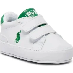Ralph Lauren Baby Shoes*Baby - Boy Heritage Court Ii Ez White Smooth Green