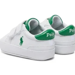 Ralph Lauren Baby Shoes*Baby - Boy Heritage Court Ii Ez White Smooth Green