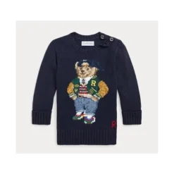 Ralph Lauren Baby Coats, Sweaters & Jackets*Baby - Boy Long-Sleeve Cotton Knit Back To School Bear Graphic Crewneck Sweater