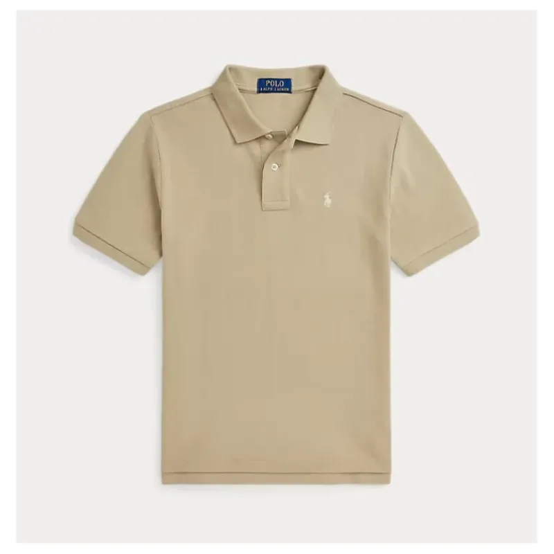 Ralph Lauren Baby Tops*Baby - Boy Performance Jersey Polo Shirt, Beige