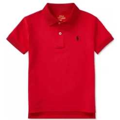 Ralph Lauren Baby Tops*Baby - Boys Performance Jersey Polo Shirt, Red