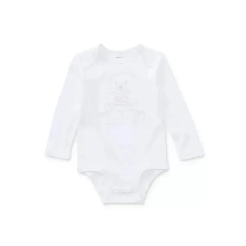 Ralph Lauren Baby Onesies & Bodysuits*Baby - Girl Embroidered Polo Bear Bodysuit, White