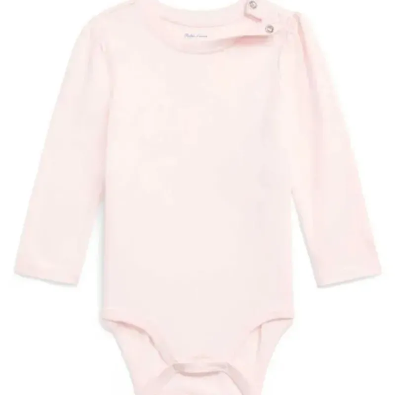 Ralph Lauren Baby Onesies & Bodysuits*Baby - Girl Long-Sleeve Crewneck Bodysuit, Delicate Pink