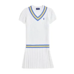 Ralph Lauren Dresses|Baby Dresses & Skirts*Baby - Girl Short-Sleeve Combed Cotton Mini Cable Knit Cricket Dress White/Blue