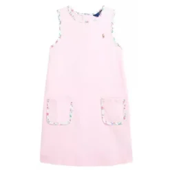 Ralph Lauren Dresses|Baby Dresses & Skirts*Baby - Girl Sleeveless Classic Oxford Shirt Dress W/ Printed Trim Bath Pink