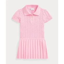 Ralph Lauren Dresses|Baby Dresses & Skirts*Baby - Girl Short-Sleeve Cotton Mini Cable Knit Polo Dress W/ Pleated Skirt