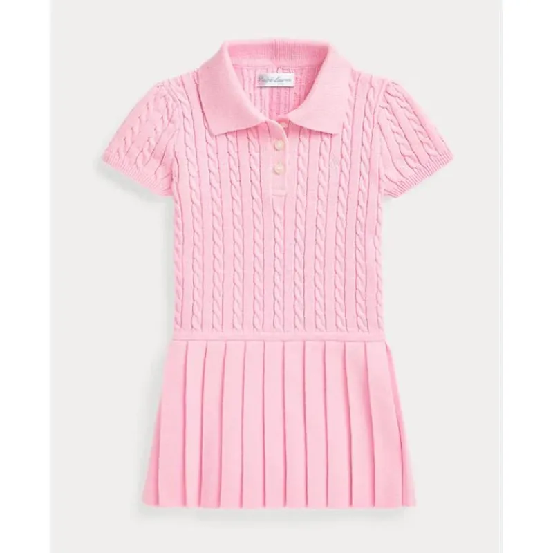 Ralph Lauren Dresses|Baby Dresses & Skirts*Baby - Girl Short-Sleeve Cotton Mini Cable Knit Polo Dress W/ Pleated Skirt