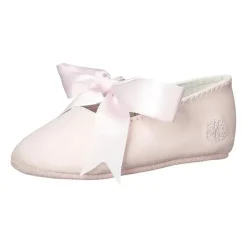 Ralph Lauren Baby Shoes*Baby - Girls Briley Leather Bow Detail Crib Shoes, Pink