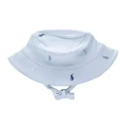 Ralph Lauren Baby Hats*Baby - Interlock Knit Bucket Hat Polo Print Beryl Blue