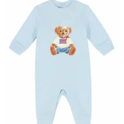 Ralph Lauren Baby One-Pieces*Baby - Long-Sleeve Magic Fleece Novelty Bear Graphic Coverall, Beryl Blue